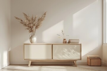 Minimalist composition of living room interior with copy space