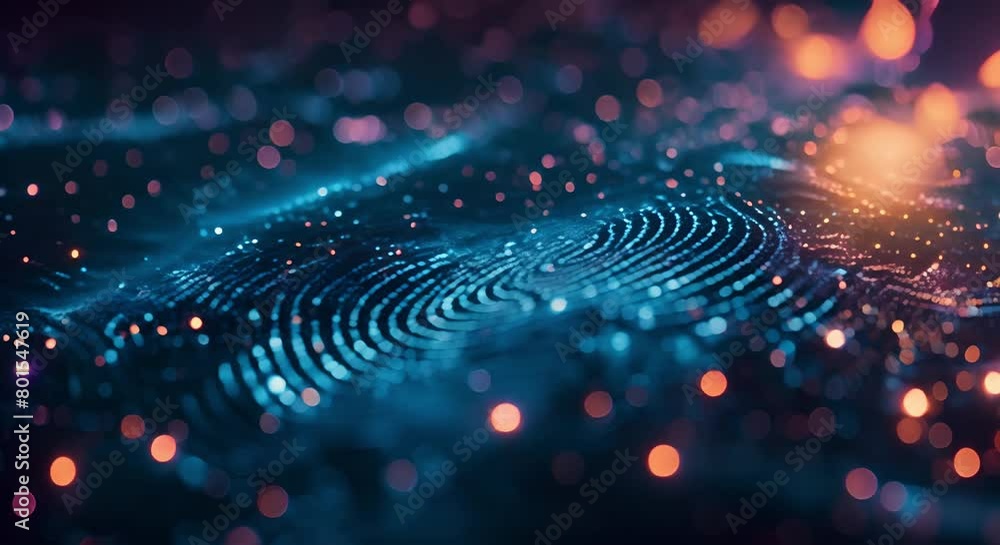 Poster state-of-the-art biometric fingerprint scanner for advanced surveillance security and digital progra