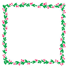 Green Border With Leaves And Berries