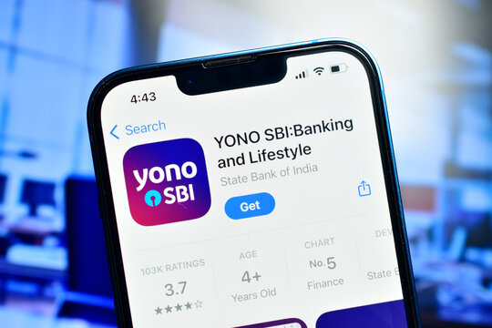 Yono SBI app on smartphone used to banking online, state bank of india application