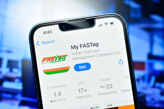 My Fastag app on smartphone used to pay toll tax online in india