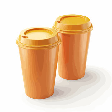 a couple of orange cups sitting next to each other