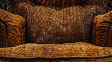  woven material adorns the seat and intricately patterns the backrest