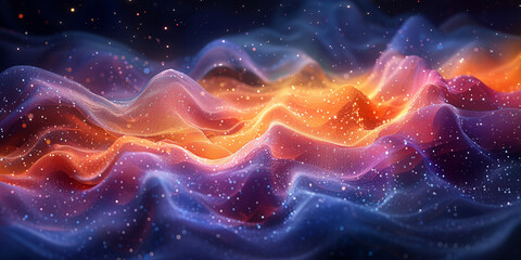 Colorful Waves, Particles, Background, Pattern,