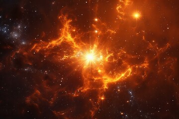 Dazzling Starburst in a Cosmic Orange Nebula