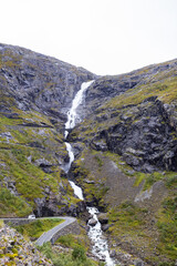 Motorhome camper in autumn in Trollstigen road in Norway, Europe