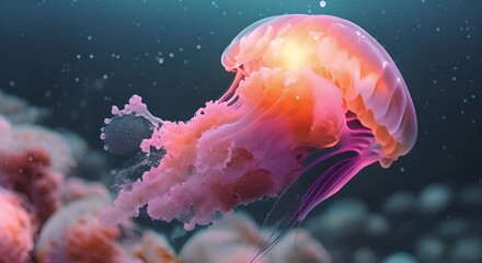 Dead marine life found in ocean due to toxic spill. Concept Environmental disaster, Ocean pollution, Marine life conservation, Toxic spill impact, Ecosystem devastation