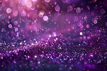 Sparkling Purple Background with Glitter and Bokeh Lights