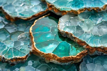Stunning Close-up of Amazonite Crystals With Lustrous Edges
