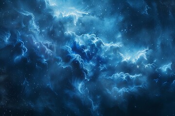 Blue Nebula Dust Effect with Radiant Cosmic Clouds