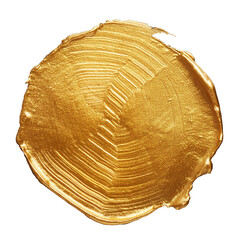 trace of gold paint on a transparent background, gold seal, gold paint