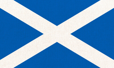 Flag of Scotland. official flag of Scotland on fabric. Scottish official symbol © alexmak