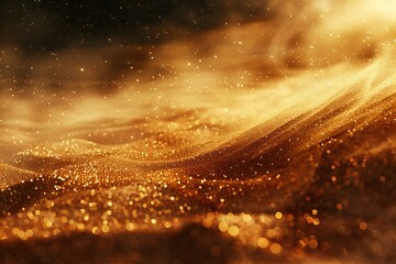 Enchanting Golden Sand with Sparkling Particles Effect