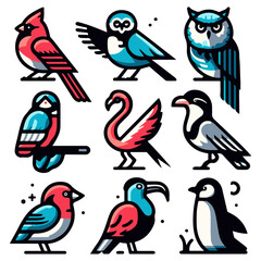 Avian Artistry: Abstract Bird Vector Design Elements for Creative Expression