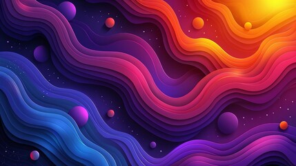 An abstract background of flowing, colorful waves - obrazy, fototapety, plakaty