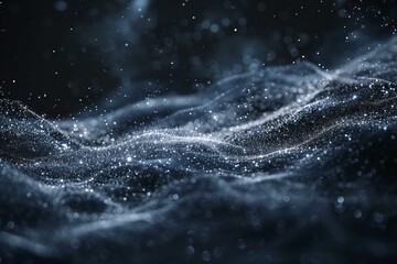 Ethereal Platinum Dust Waves with Sparkling Particles