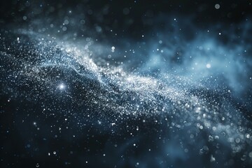 Stunning Abstract Cosmic Dust Cloud in Deep Blue Hues