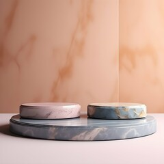 luxury colourful tropical marble elegant Platform podium background shapes and curtains Geometric product show