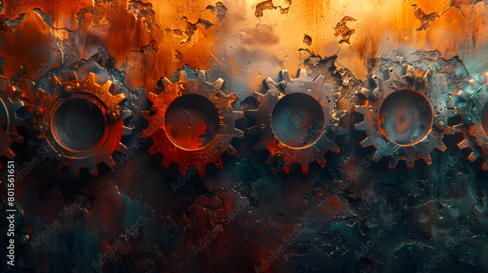 Poster gear harmony: digital background with overlapping cogs