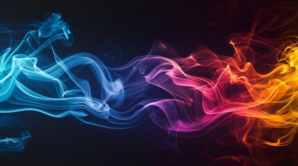 Abstract blue and red smoke on black background