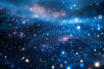 Obraz premium Sparkling Blue and Purple Stars in Magical Abstract Scene