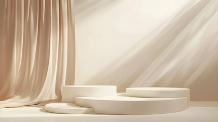 luxury colourful tropical marble elegant Platform podium background shapes and curtains Geometric product show