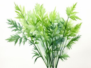 Fototapeta premium Asparagus fern watercolor style isolated on white background
