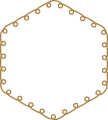Naklejka premium Hexagonal rope frame isolated on white background. Twisted cord.