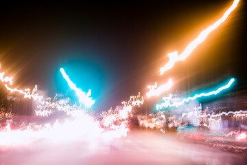 Driving through night city