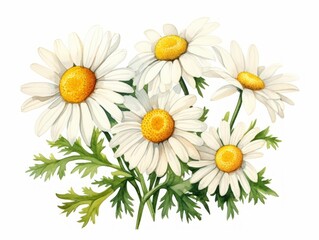 Obraz premium Chamomile watercolor style isolated on white background