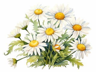 Chamomile watercolor style isolated on white background