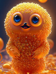 Cute Orange Alien.Generated by AI