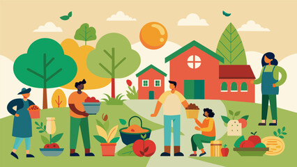 Naklejka premium Participating in a neighborhood food coop supporting local agriculture and promoting sustainable food systems..