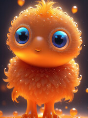 Cute Orange Alien.Generated by AI