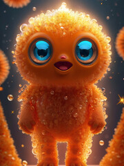 Cute Orange Alien.Generated by AI