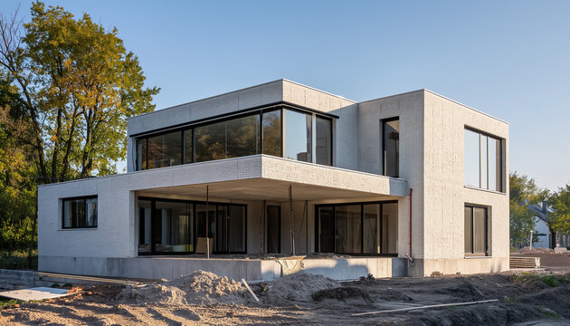 Modern House Under Construction