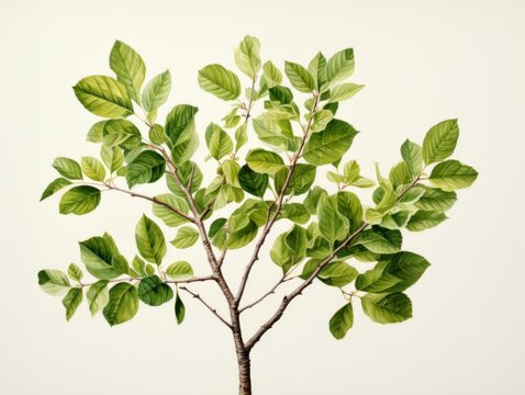 Elm watercolor style isolated on white background