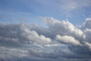 White clouds and blue sky