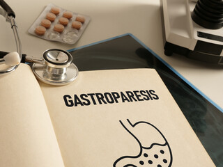 Gastroparesis is shown using the text