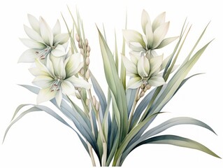 Obraz premium Yucca watercolor style isolated on white background