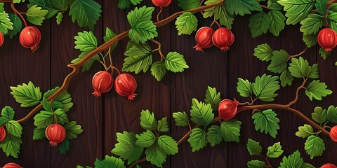 background picture with berries, a simple image of berry bushes, raspberries, strawberries and cherries