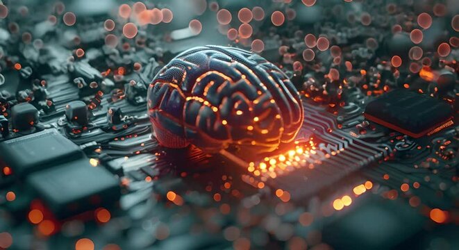 AI chip service for biofeedback in myasthenia gravis using semiconductor technology. Concept AI Chip, Biofeedback, Myasthenia Gravis, Semiconductor Technology, Health Monitoring