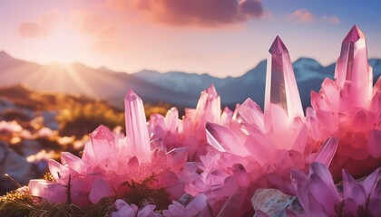 radiant pink crystal formation