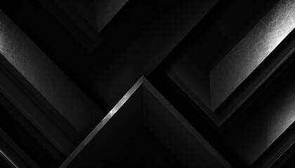 abstract texture dark black gray background banner panorama long with 3d geometric triangular gradient shapes for website business print design template metallic metal paper pattern illustration