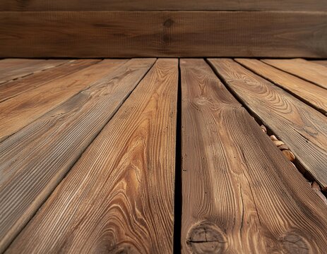 Rustic Wooden Plank Table Top Texture for Food Background
