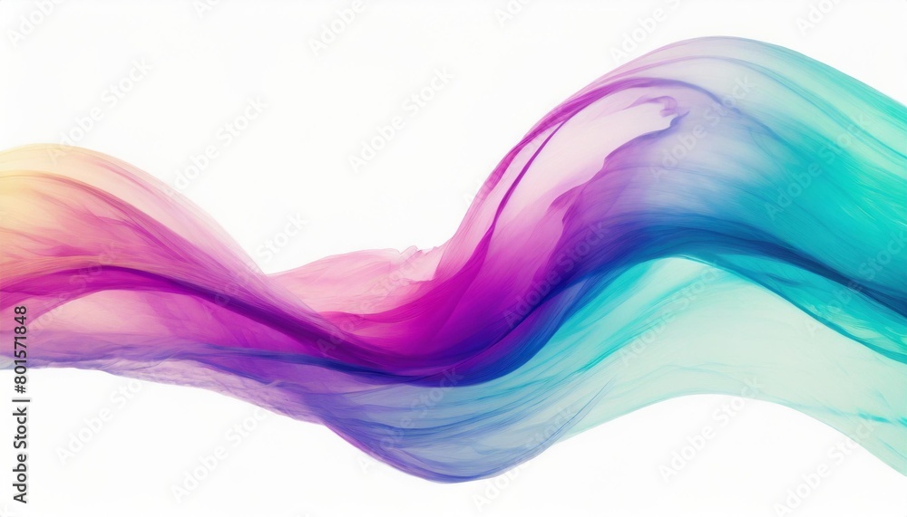 Wall mural colorful abstract fluid wave on a white background ai generated