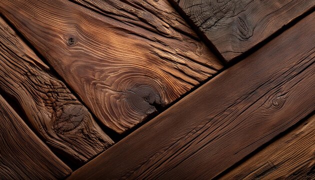 Rustic Wooden Texture - Abstract Dark Brown Wood Grain Background