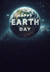 Happy Earth Day Poster illustration. Planet and astronaut.generative ai art