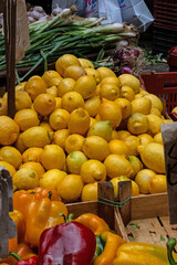 fresh lemons at a public market in Palermo in Sicily