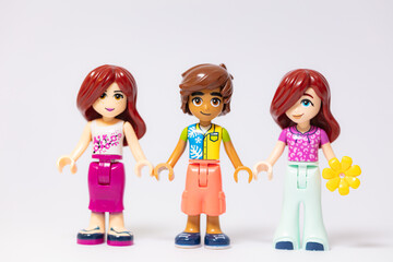 Fototapeta premium Lego Friends girls and boy mini figures